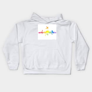 A flight over the colorful city of Bucharest Kids Hoodie